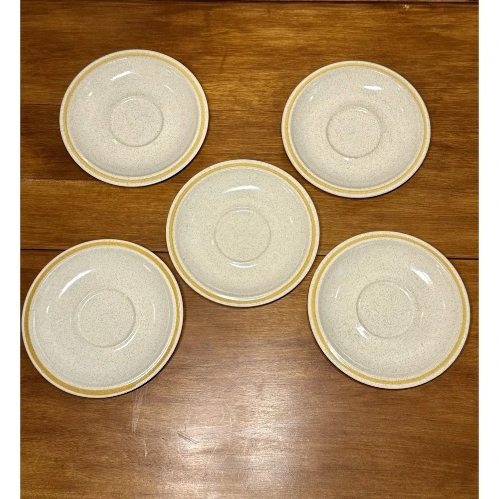Vintage Hearthside Stoneware Garden Festival: Set Of 5 Saucer/ Teacup‎ Plates.